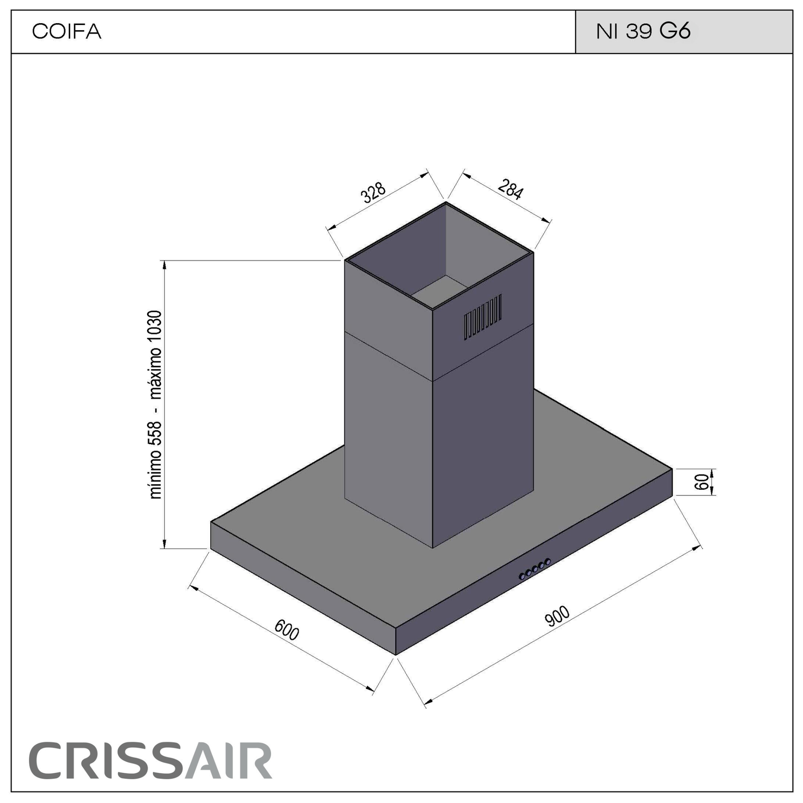 Coifa Scatola Isola (NI 39 G6)