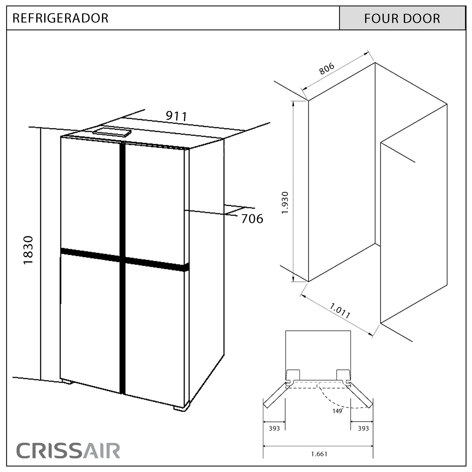 Refrigerador Four Door 540 (RFD 540)